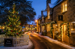 A quintessential British village at Christmas